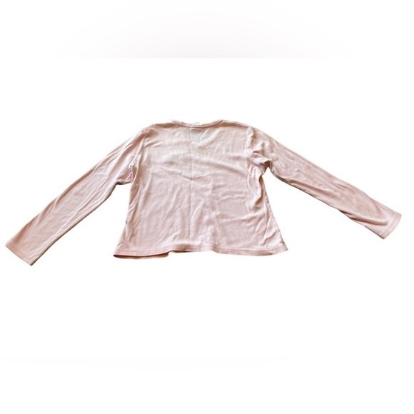 Disney Resort wear women’s v neck light pink long sleeve pullover with logo LG - Picture 2 of 7